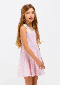 Conguitos Vestido Niña Skater Cuadros Rosa^ Vestidos De Verano|Vestidos