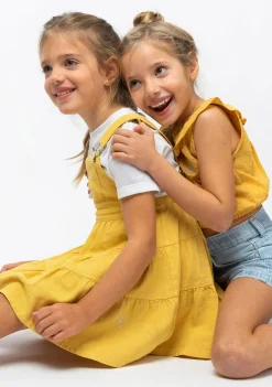 Conguitos Vestido Peto De Niña Mostaza^ Vestidos De Verano|Vestidos