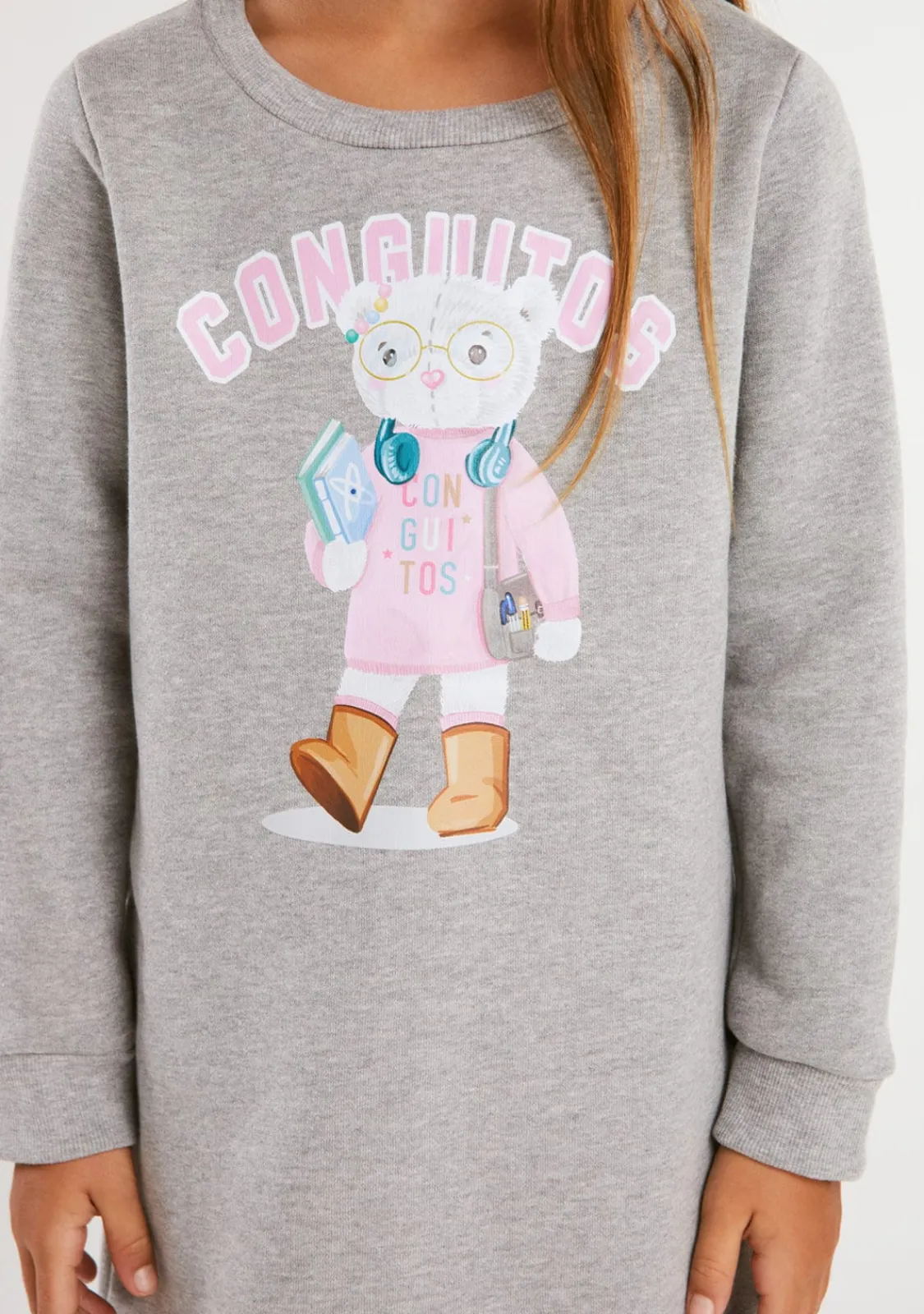 Conguitos Vestido Sudadera Osito Gris^ Vestidos|Vestidos Sudadera