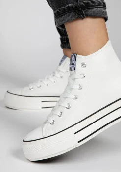 Conguitos Zapatillas Abotinadas Plataforma Blanco^ Zapatillas