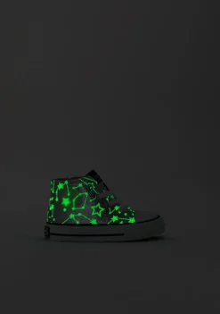 Conguitos Zapatillas Altas De Bebé Brillo En La Oscuridad Estrellas Plata^ Zapatillas|Zapatillas