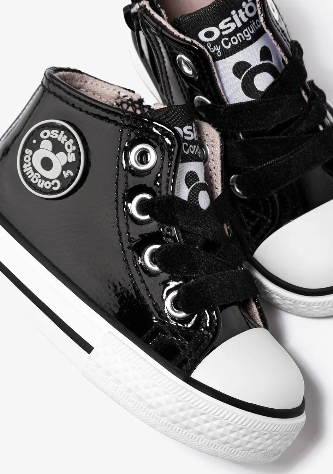 Conguitos Zapatillas Altas De Bebé Charol Negro^ Zapatillas|Zapatillas