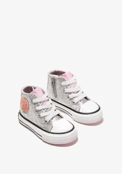 Conguitos Zapatillas Altas De Bebé Glitter Plata^ Zapatillas|Zapatillas