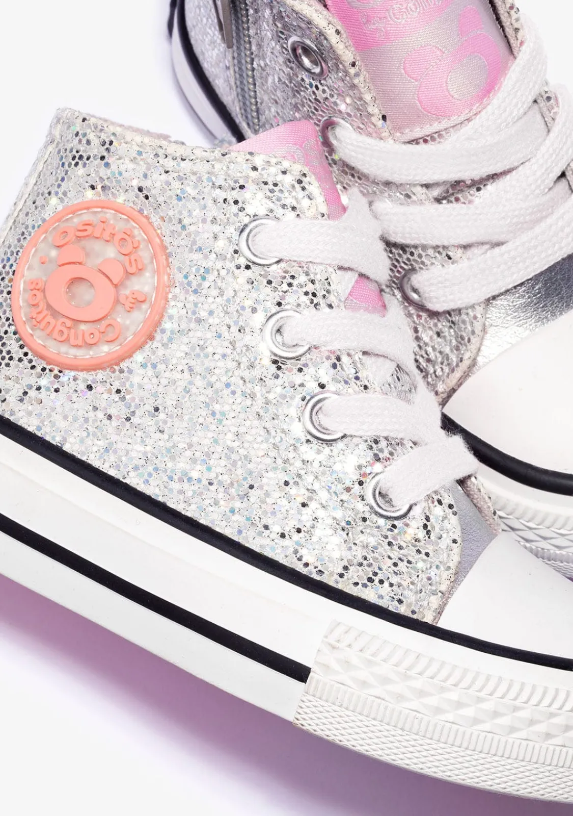 Conguitos Zapatillas Altas De Bebé Glitter Plata^ Zapatillas|Zapatillas