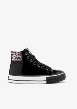 Conguitos Zapatillas Altas De Niña Patchwork Negro B&W^ Zapatillas|Zapatillas