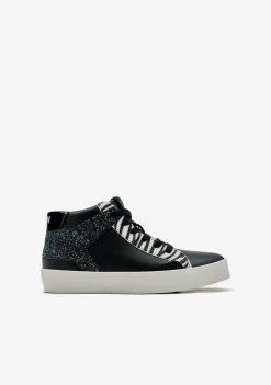 Conguitos Zapatillas Altas Glitter Cebra B&W^ Zapatillas|Zapatillas