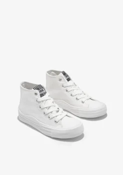 Conguitos Zapatillas Altas Lona Blanca B&W^ Zapatillas|Zapatillas