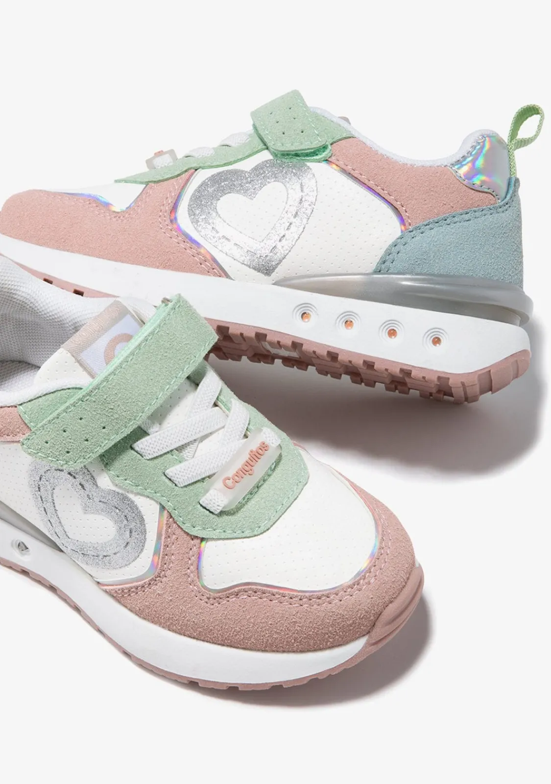 Conguitos Zapatillas Corazón Con Luces Multicolor^ Zapatillas Con Luces|Zapatillas