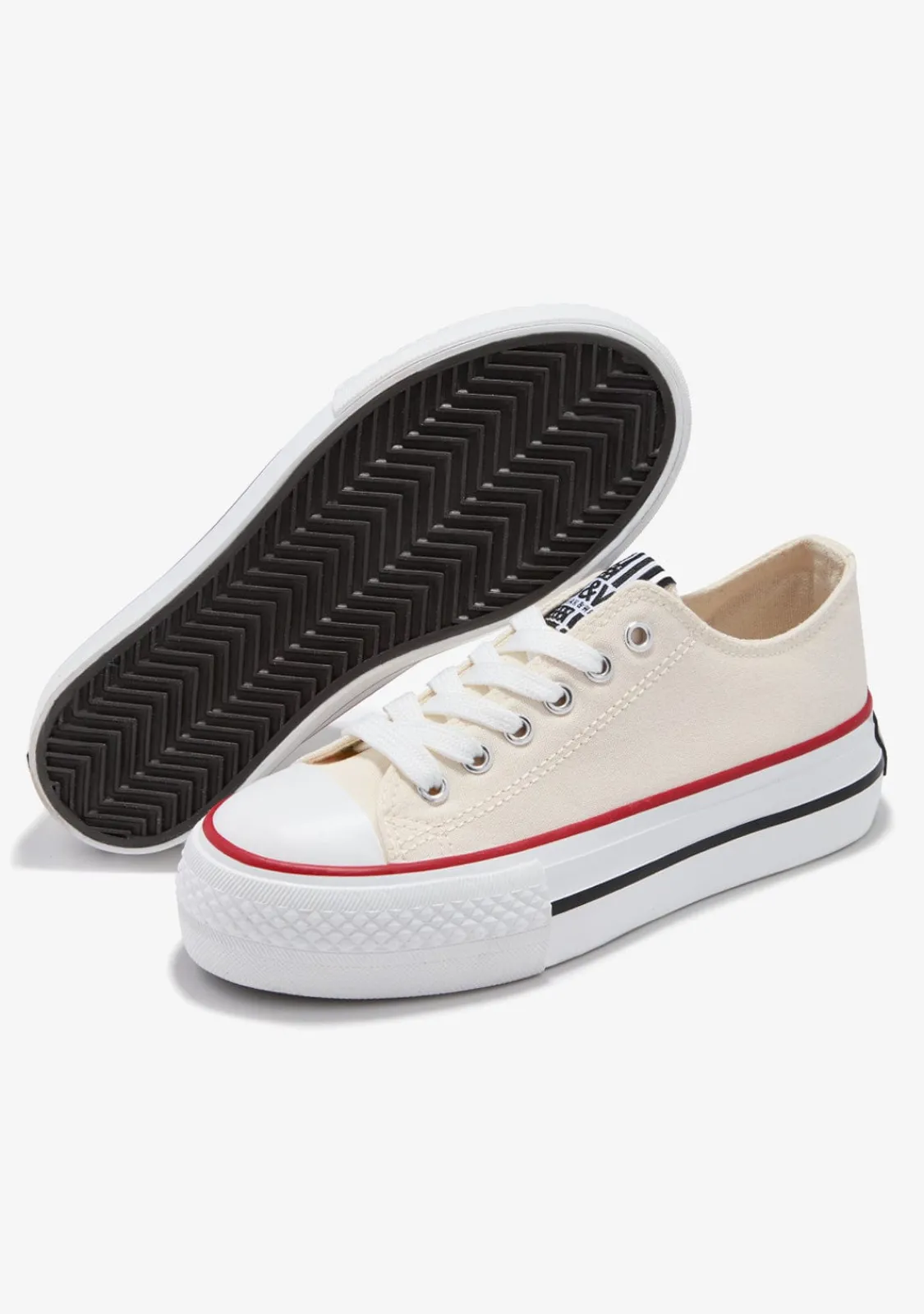 Conguitos Zapatillas Lona Plataforma Blanco Roto B&W^ Zapatillas|Zapatillas