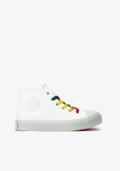 Conguitos Zapatillas Unisex Cordones Con Luz Lona Blanco^ Zapatillas Con Luces|Zapatillas